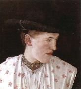 Wilhelm Leibl head of a peasant girl oil on canvas